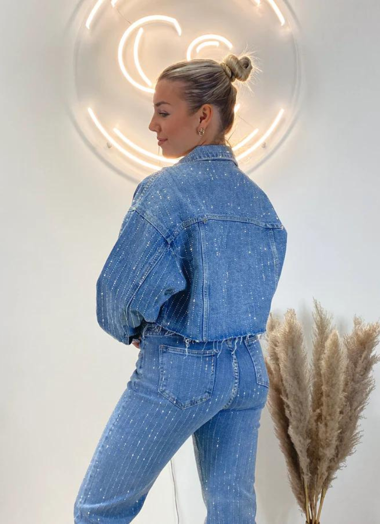 DENIM GLITTER JACKET